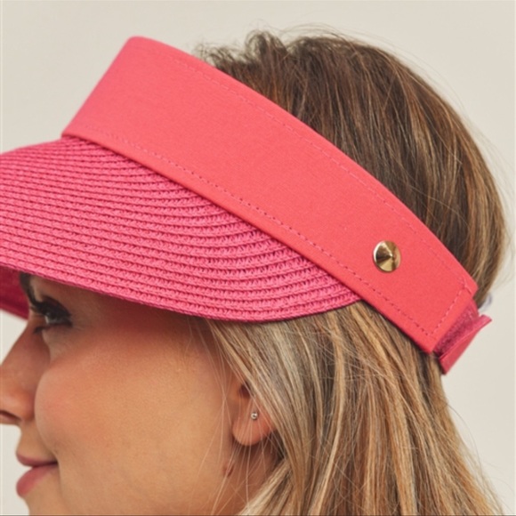 Pink Solid Visor Hat - Picture 3 of 4